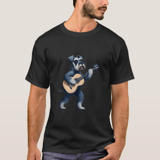 Camiseta Guitarra Jogando Miniatura Cão Cachorro Cachorro C