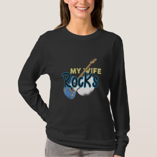 Camiseta Guitarra legal com o texto Minha Mulher é Incrível