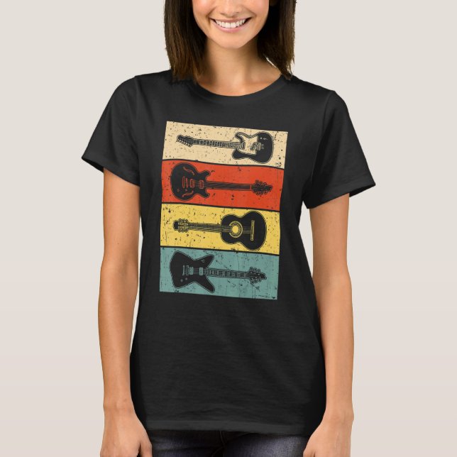Camiseta Guitarra legal Para Homens Mulheres Vintage Guitar (Frente)