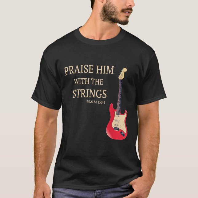 Camiseta Guitarra - Louva-O Com As Cordas Christian Gui (Frente)