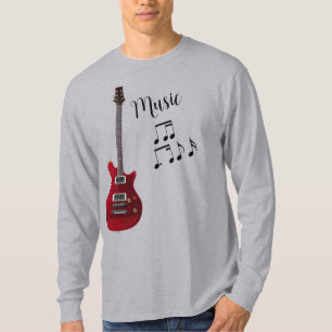 Camiseta Guitarra Música Longa Folga Unisex T-Shirt