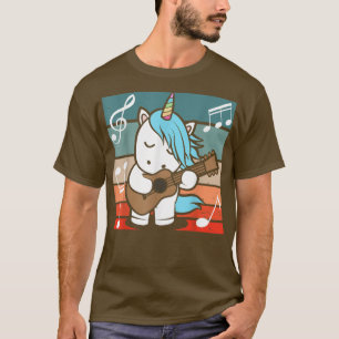 Camiseta Guitarra Musical Lover Unicorn Retro Guitar