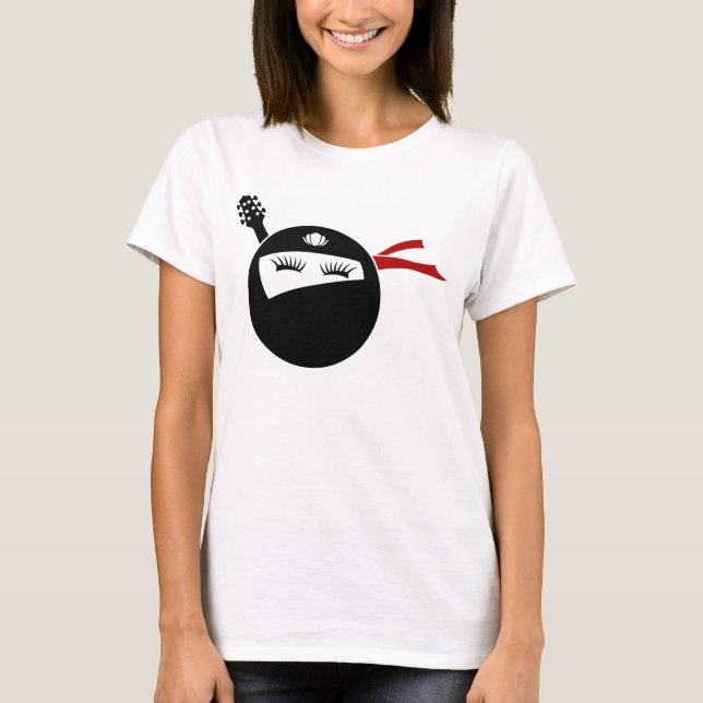 Camiseta Guitarra Ninja T para meninas (Frente)