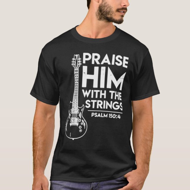 Camiseta Guitarra O Elogia Com O Salmo Das Cordas (Frente)