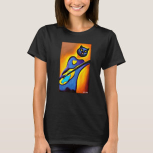 Camiseta Guitarra Pantera Animal Selvagem Músico Felino Pre