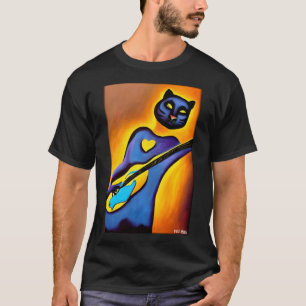 Camiseta Guitarra Pantera Animal Selvagem Músico Gato Preda