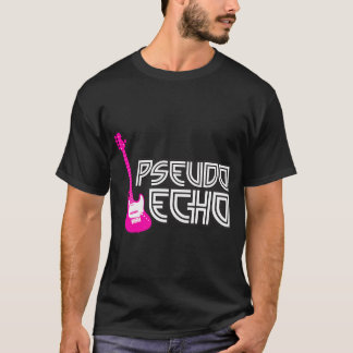 Camiseta Guitarra Pseudo Echo - rosa e branco