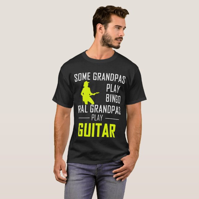 Camiseta Guitarra real do jogo dos vovôs do Bingo do jogo (Frente Completa)