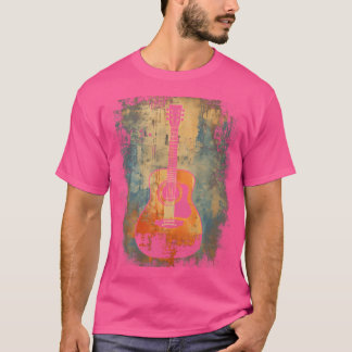 Camiseta Guitarra Retro-Distressa - Guitarra Acústica Gráfi