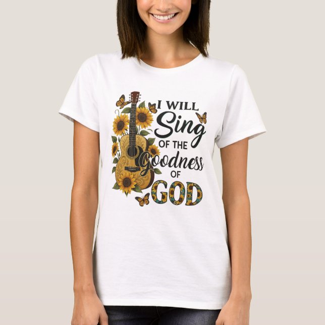 Camiseta Guitarra Sunflower Christian T-Shirt (Frente)