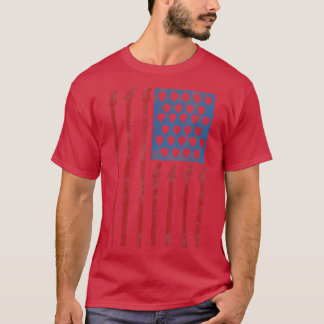 Camiseta Guitarra T US Flag Rock Guitar 1444