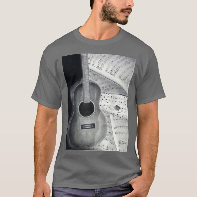 Camiseta Guitarra & Tshirt da partitura (Frente)