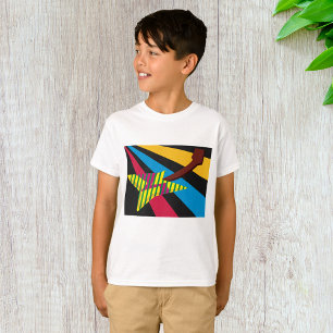 Camiseta Guitarra Vibrante com Listras Geométricas