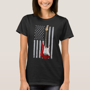 Camiseta Guitarra Vintage Bandeira Americana dos EUA 1