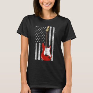 Camiseta Guitarra Vintage - Bandeira Americana dos EUA -Gui