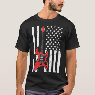 Camiseta Guitarra, Violão, Violão, Bandeira Americana Premi