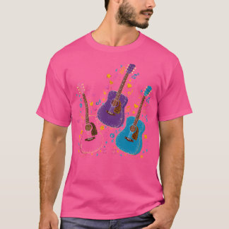 Camiseta Guitarras acústicas musicais