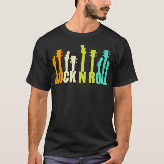 Camiseta Guitarras da Vintage dizendo Rock and Roll Rock Gu
