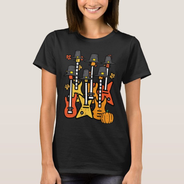 Camiseta Guitarras de Ação de Graças Querem Rock Riocker Me (Frente)