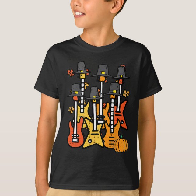 Camiseta Guitarras de Ação de Graças Querem Rock Riocker Me (Frente)