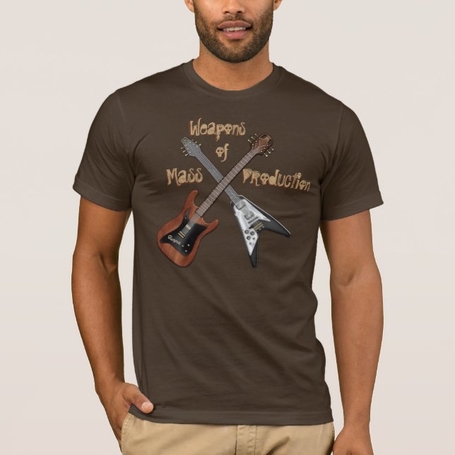 Camiseta Guitarras de Duelo - Armas de Produção em Massa (Frente)