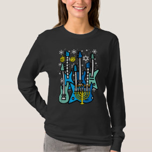 Camiseta Guitarras de Hanukkah Chanukah Rock Judaico Rocker