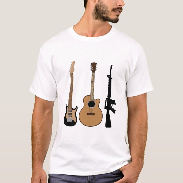 Camiseta Guitarras E Rifle (Frente)
