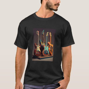 Camiseta Guitarras Elétricas De Coleção De Violão Legal F