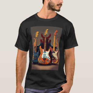 Camiseta Guitarras Elétricas De Coleção De Violão Legal F