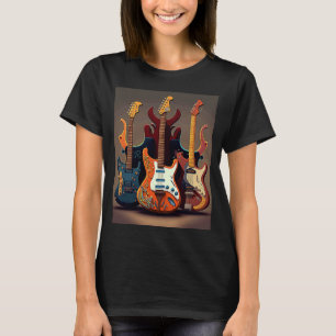 Camiseta Guitarras Elétricas De Coleção De Violão Legal F