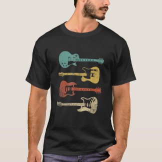 Camiseta Guitarras Elétricas Vintage Afetaram Homens Mulher