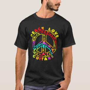 Camiseta Guitarras Vintage Peace Love 60s 70s
