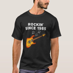 Camiseta Guitarrista 40º Aniversário, Rockeando Desde 1985,