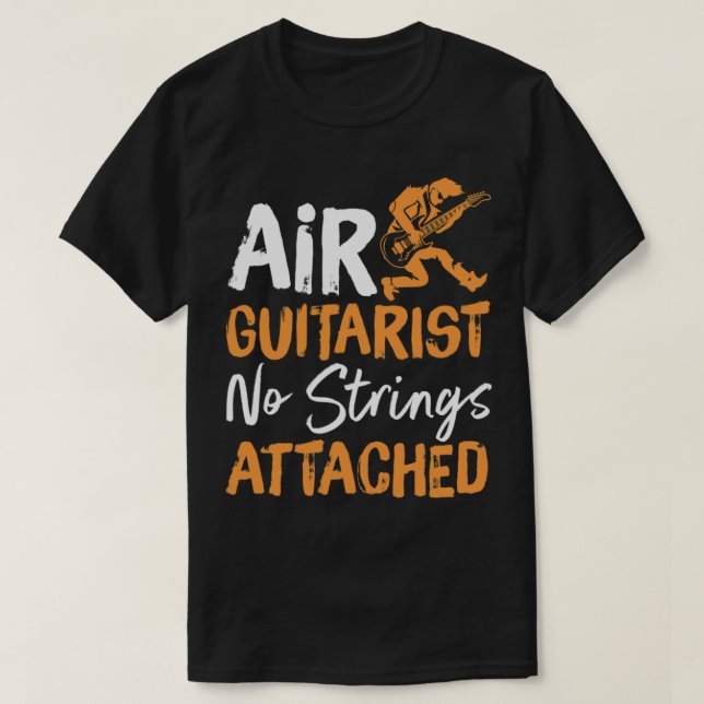 Camiseta Guitarrista Aéreo Sem Cordas Fixadas Ao Pai Guitar (Frente do Design)