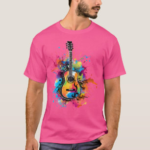 Camiseta Guitarrista: Arte Acústica De Arte Espalhada Color