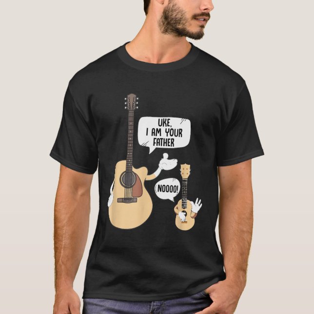 Camiseta Guitarrista - Como Sou Seu Pai, Ukulele Funny Gu (Frente)