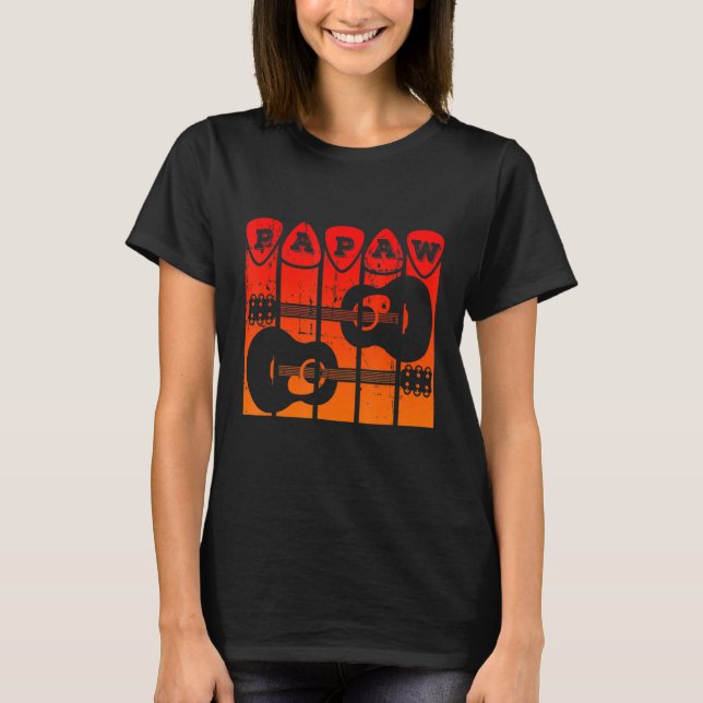 Camiseta Guitarrista De Guitarra De Papaça Avô Guitarra De  (Frente)