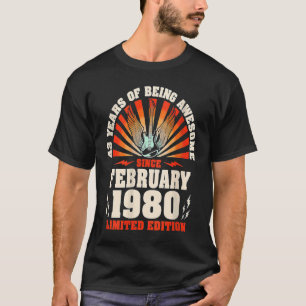 Camiseta Guitarrista de Música Vintage de 43 Anos de Idade