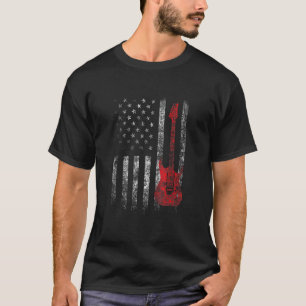 Camiseta Guitarrista Distorcido Música de Guitarra Bandeira
