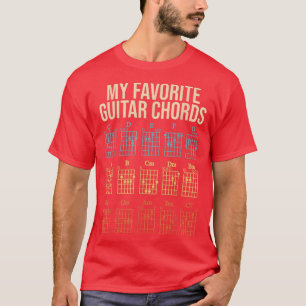 Camiseta Guitarrista dizendo gráfico de acordes de guitarra