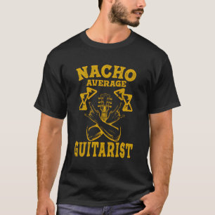 Camiseta Guitarrista Engraçado Nacho Média Guitarrista Taco