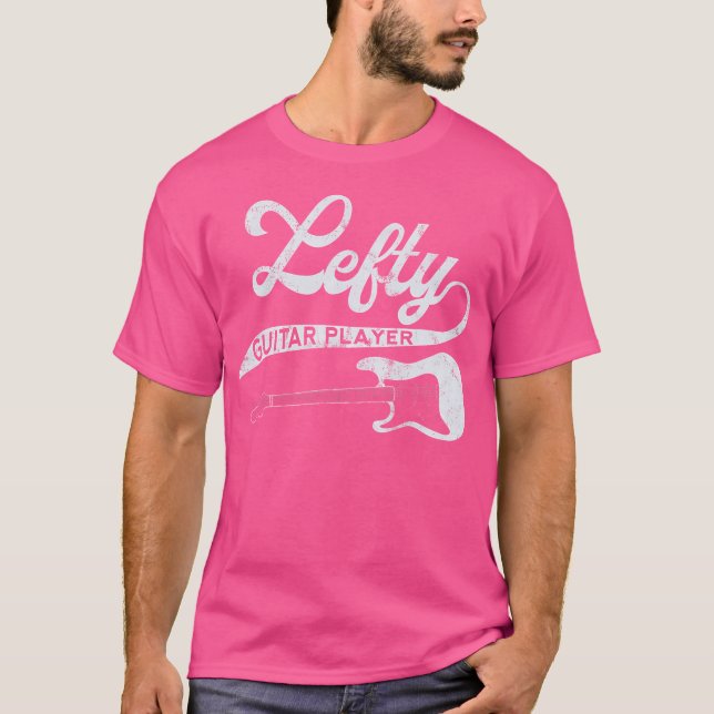 Camiseta Guitarrista Esquerdo Esquerdo Jogador de Violão Es (Frente)