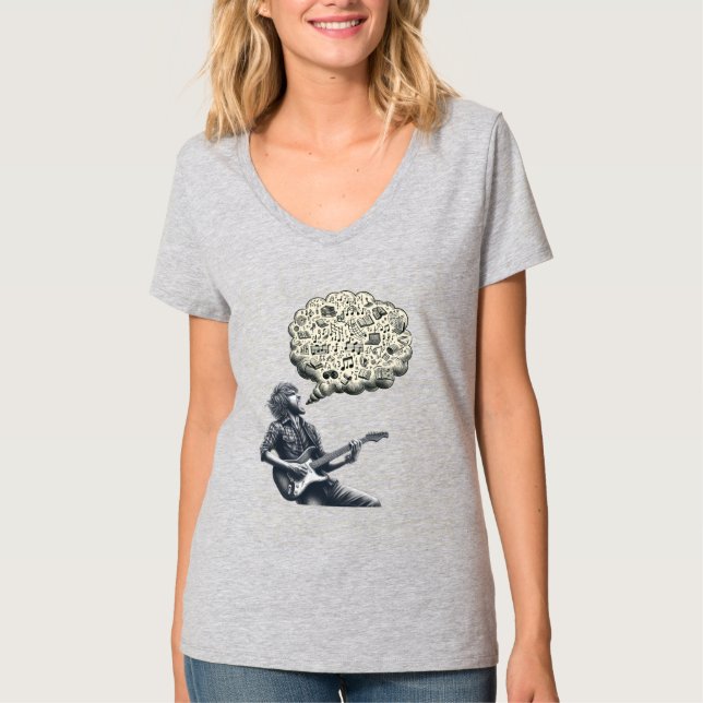 Camiseta Guitarrista explosivo Solfeggio (Frente)