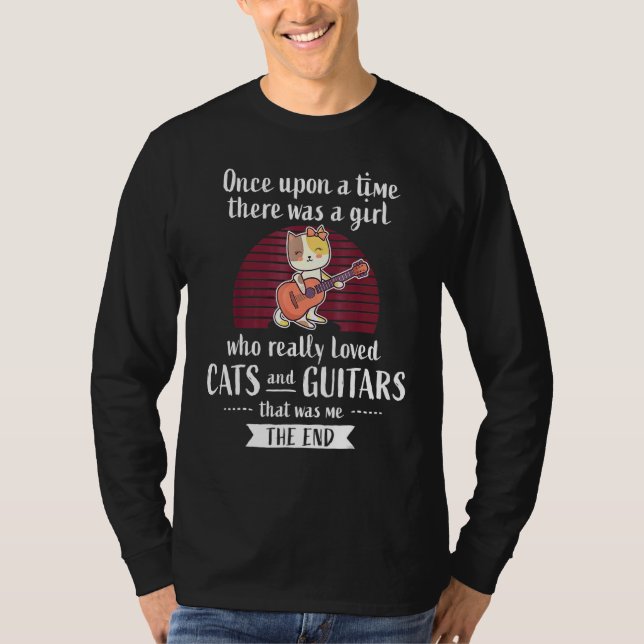 Camiseta Guitarrista Gato-Gato-Gato-Giro Dizendo Guitarrist (Frente)
