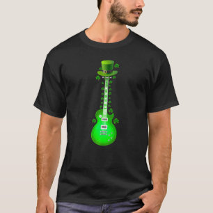 Camiseta Guitarrista Guitarra Elétrica Leprechaun Dia de Sã