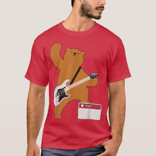 Camiseta Guitarrista Guitarrista Urso Jogador De Bass Guita