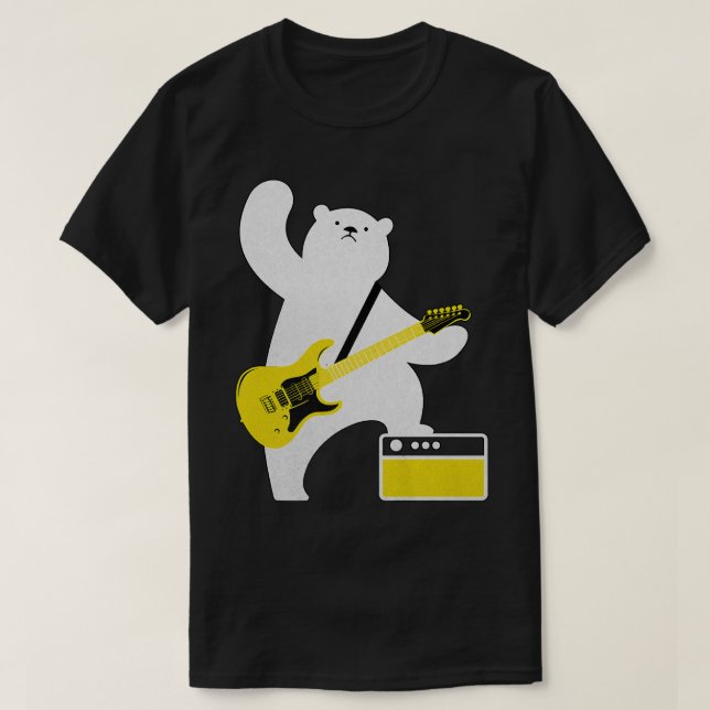 Camiseta Guitarrista Guitarrista Urso Jogador De Bass Guita (Frente do Design)