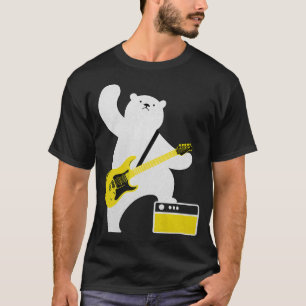 Camiseta Guitarrista Guitarrista Urso Jogador De Bass Guita