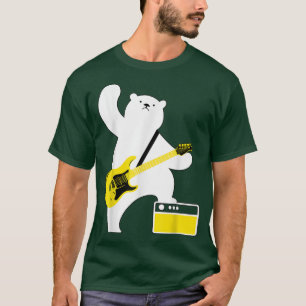 Camiseta Guitarrista Guitarrista Urso Jogador De Bass Guita