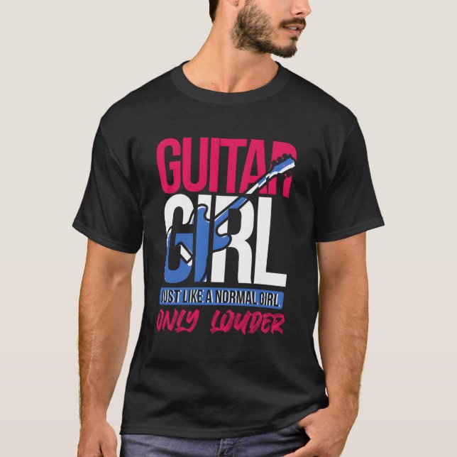 Camiseta Guitarrista Meninas Crianças Presentes Ideia Músic (Frente)